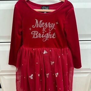 Holiday Merry & Bright Red Dress size 5 t girls